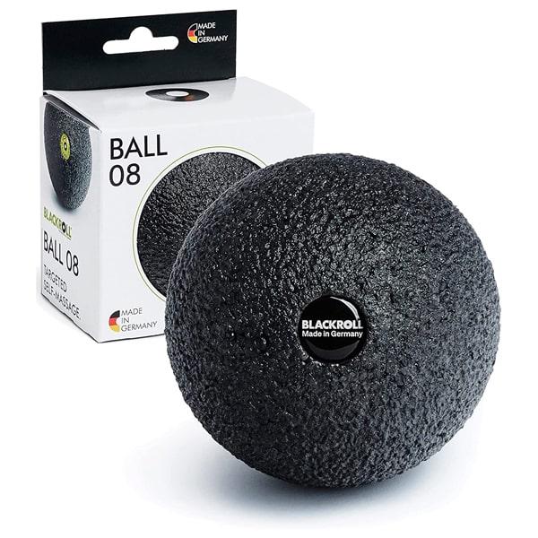 BLACKROLL® BALL 08 Faszienball (8 cm), kleine Faszienkugel für die punktuelle Selbstmassage, Massageball zur Behandlung von Muskelverspannungen, mittlere Härte, Made in Germany, Schwarz